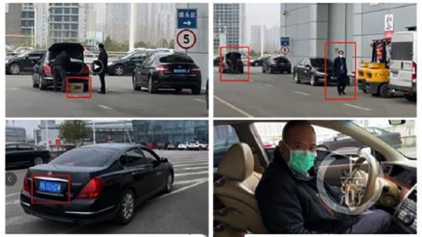 【视频】男子从武汉红会仓库提一箱3M口罩放进公务车，司机称给领导配的