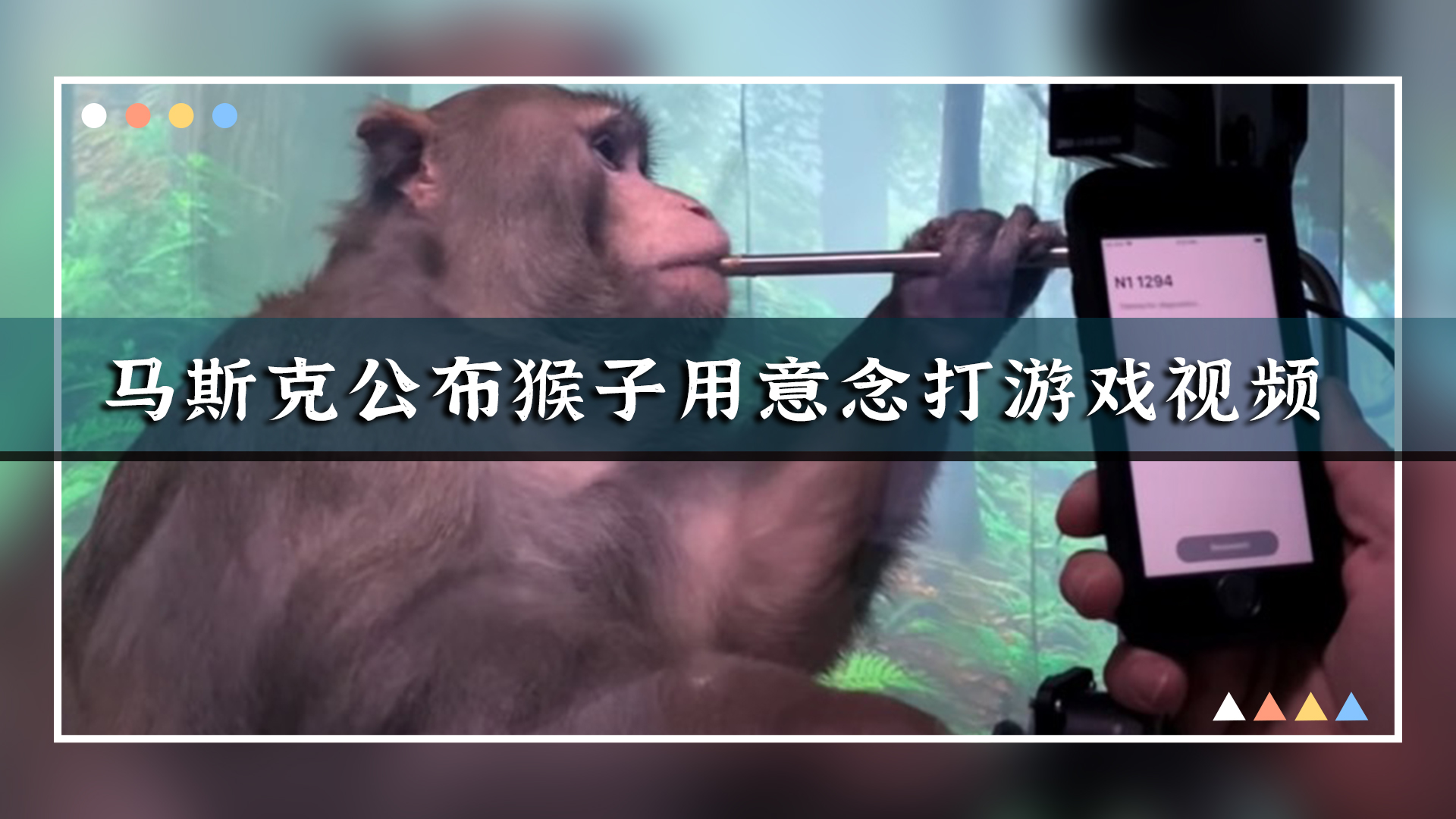马斯克公布猴子用“意念”打游戏的视频