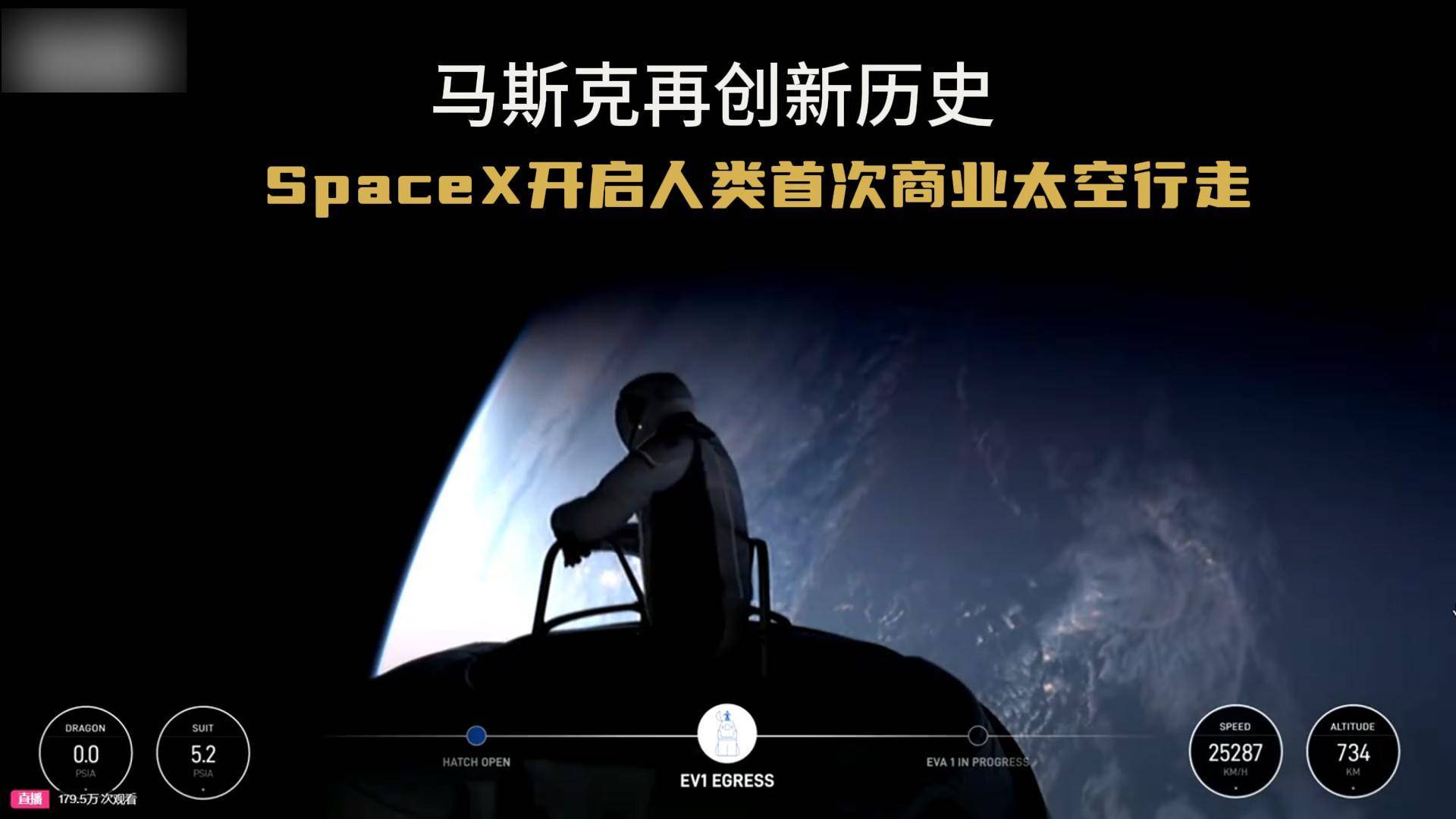 马斯克再创新历史  SpaceX开启人类首次商业太空行走