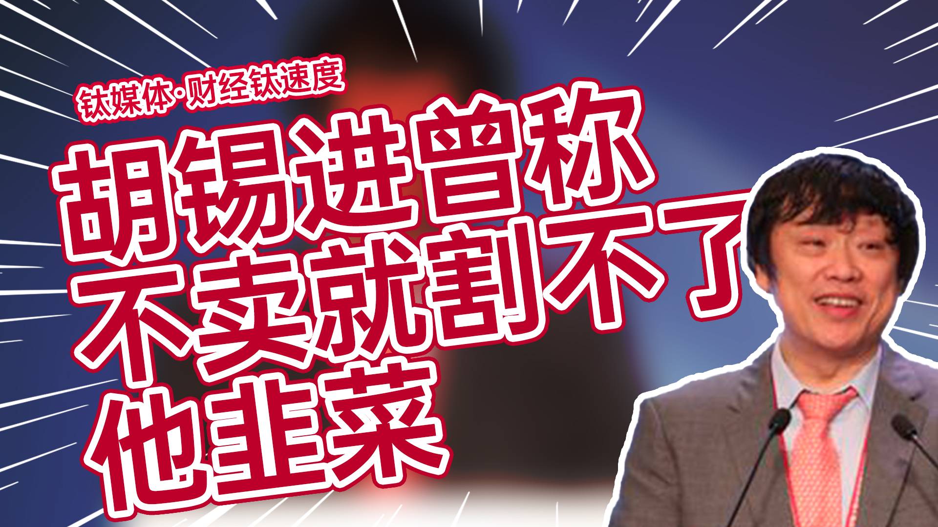 胡锡进曾称不卖就割不了他韭菜，愿意用时间换未来的盈利丨财经钛速度