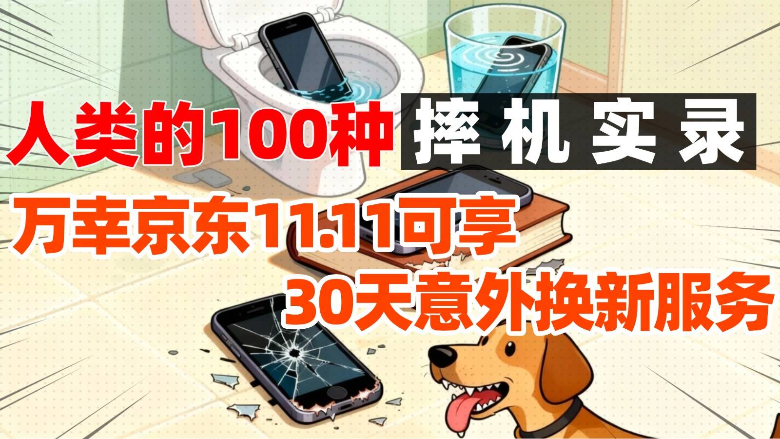 手滑党福音！京东11.11有 “30天意外换新”，摔了免费换新机
