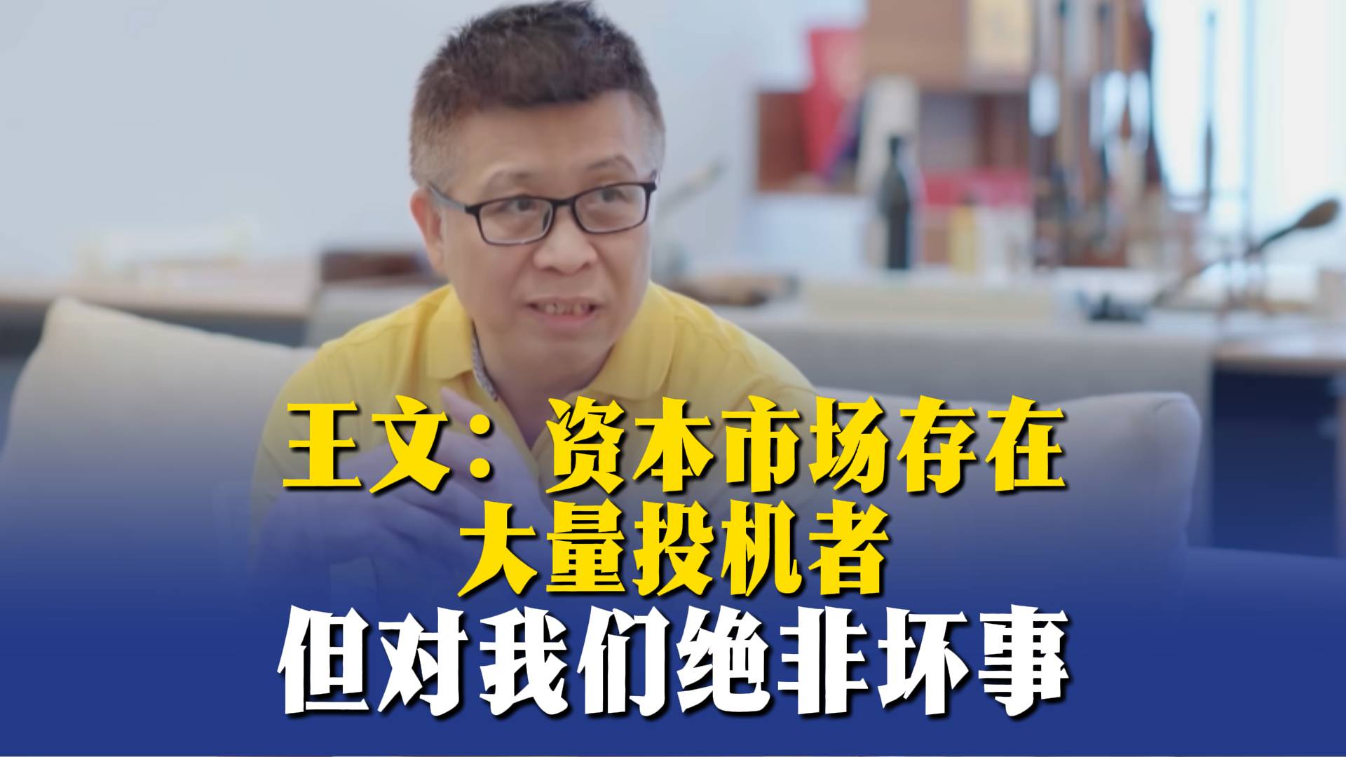 王文：资本市场存在大量投机者，但对我们绝非坏事