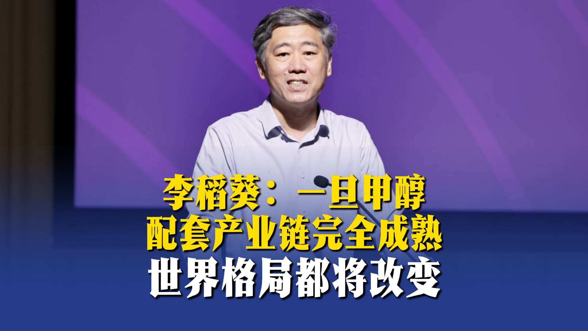 李稻葵：一旦甲醇配套產(chǎn)業(yè)鏈完全成熟，世界格局都將改變