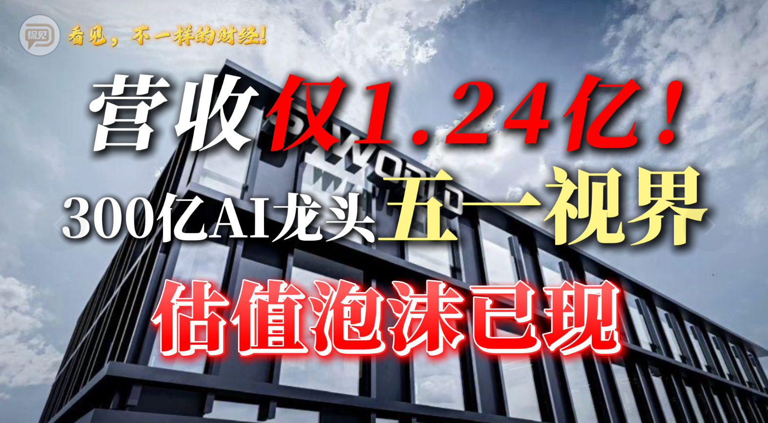 营收仅1.24亿！300亿AI龙头五一视界，估值泡沫已现