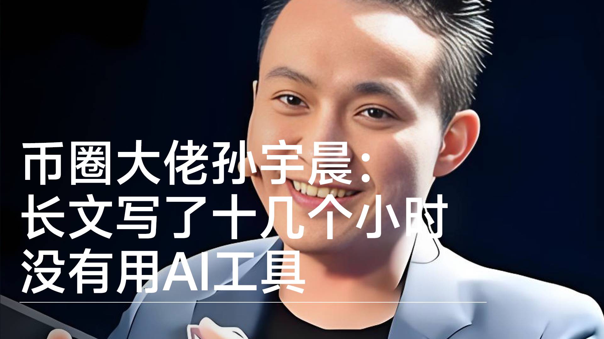 币圈大佬孙宇晨：长文写了十几个小时 没有用AI工具丨视讯速递