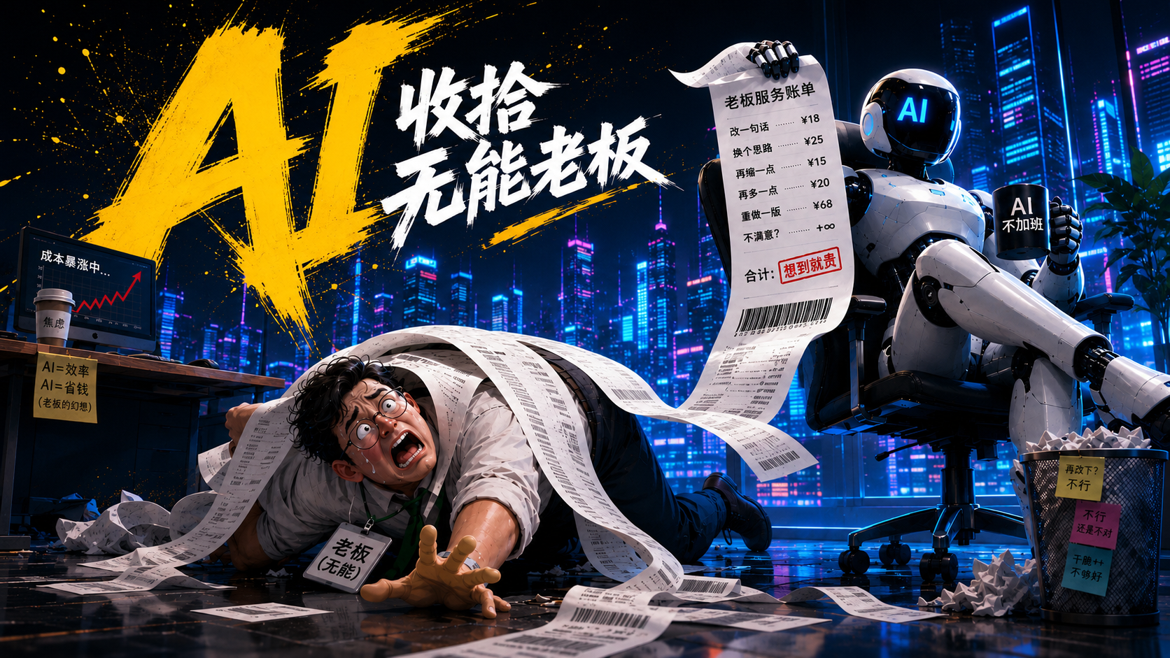 “不给钱，草稿都不给你看”！AI干的第一件事：收拾无能老板！